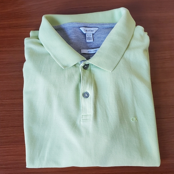 Calvin Klein mens lime green polo shirt - Picture 2 of 4